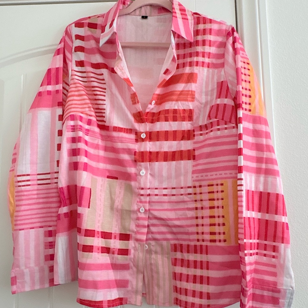 Colorful Striped Button-Up Shirt